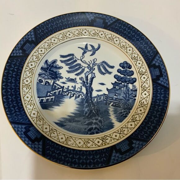 Blue Willow Double Phoenix Nikko Ironstone Japan Plate 7 1/4 In. Gold Rim G16 - Picture 10 of 10